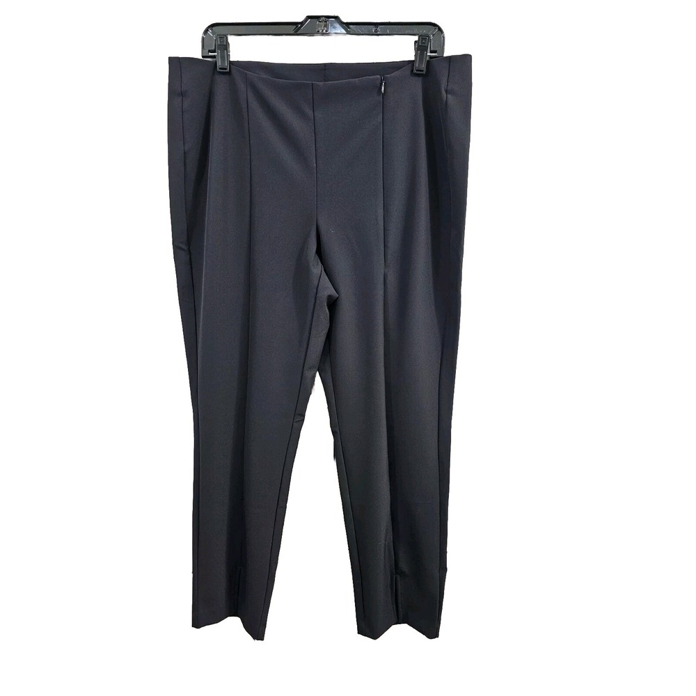 J.JILL Women's 14P Siriano Petite On Seam Black Ponte Dress Pants Slacks